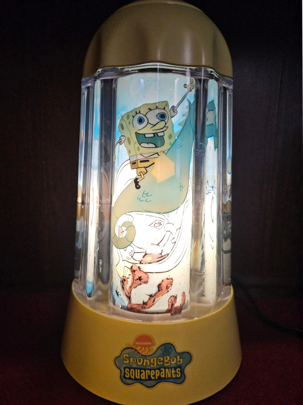 Vintage SpongeBob SquarePants 10" Rotating Motion Lamp Nickelodeon Y2K 2004